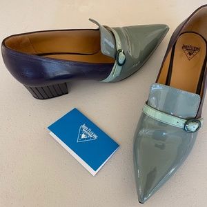 Stylish designer John Fluevog pumps